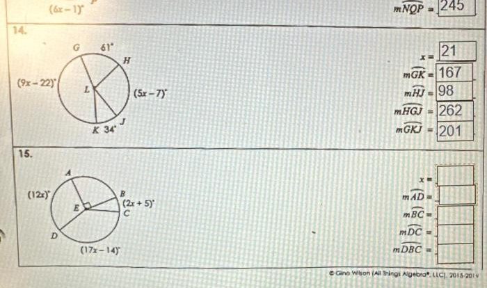 Unit 10 circles homework 3 answer key