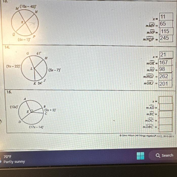 Unit 10 circles homework 3 answer key