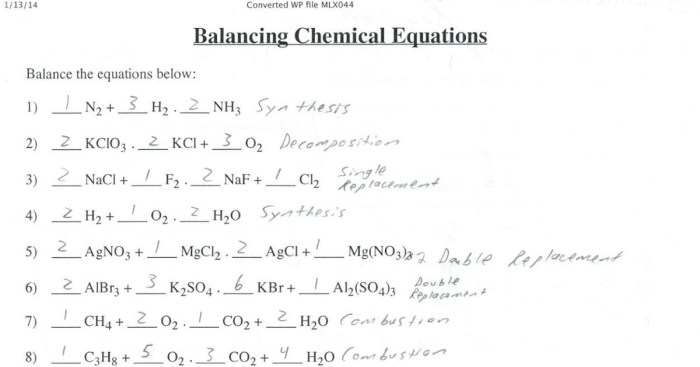 Balancing equations gizmo answer key