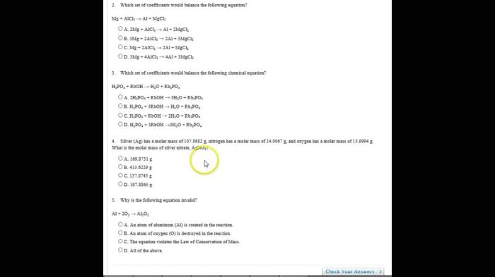 Balancing equations gizmo answer key