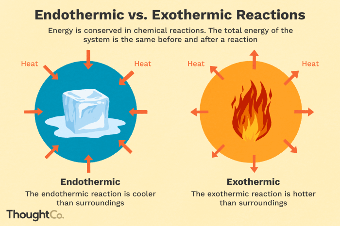 Determine whether each of the preceding is exothermic or endothermic