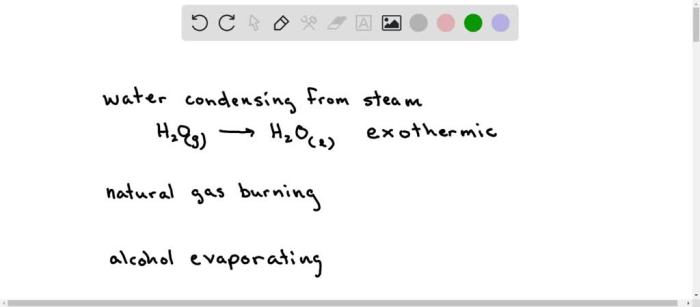 Determine preceding exothermic endothermic refer